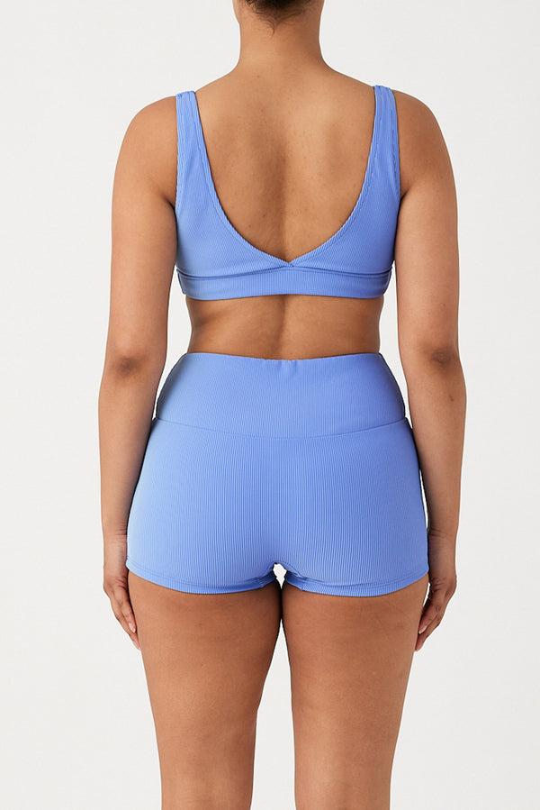 Signature Stripe Waistband Bralette Top - Sky