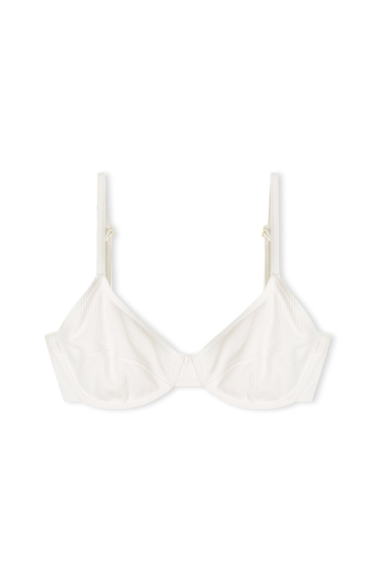 Signature Stripe Balconette Bra Cup Top - White