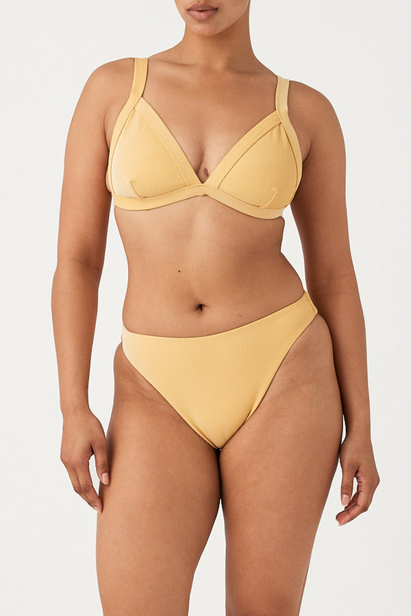 Signature Stripe High Cut Brief - Marigold