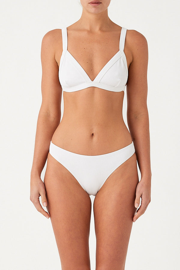 Signature Stripe Classic Brief - White