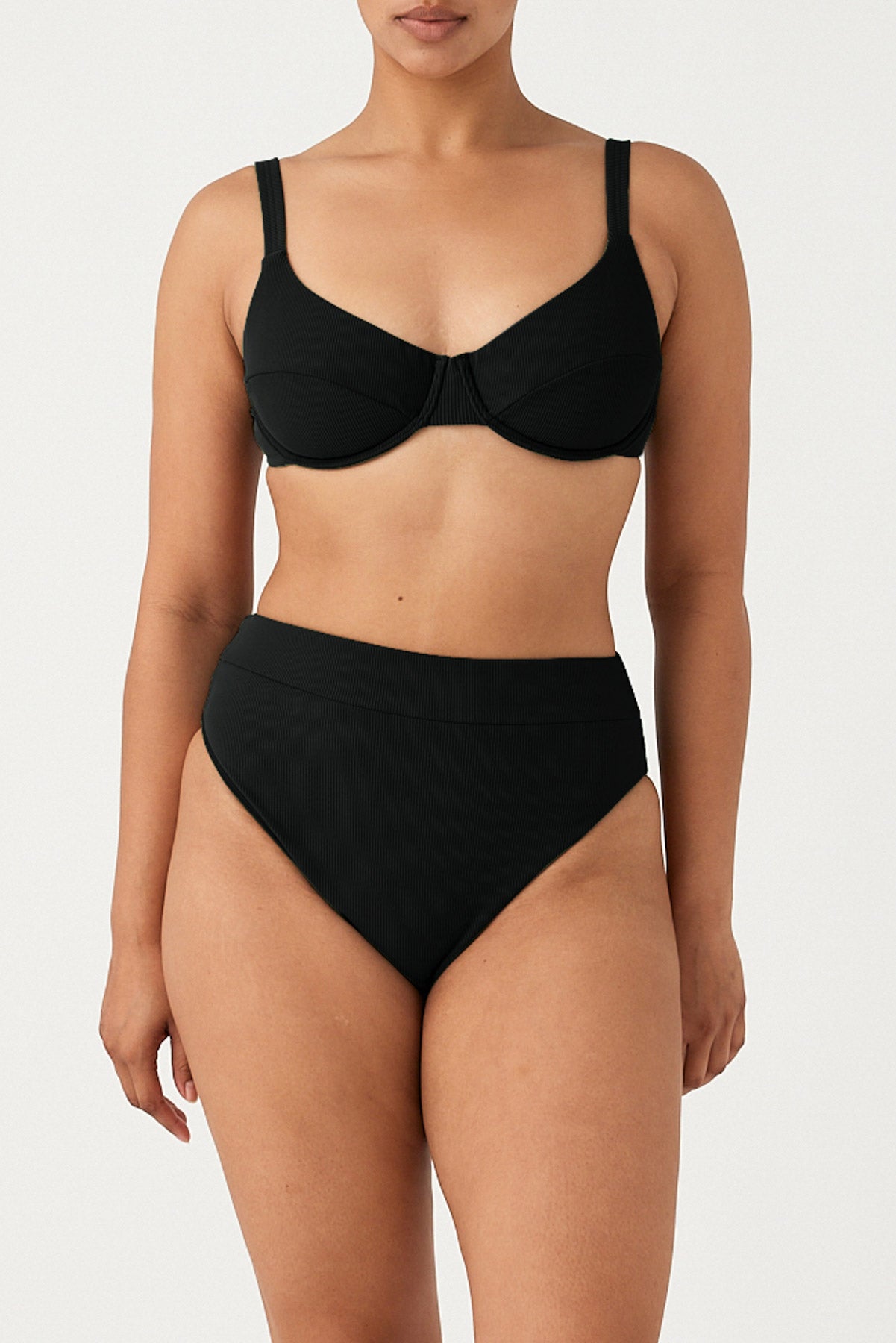 Signature Stripe Adjustable Hook Bra Cup - Black