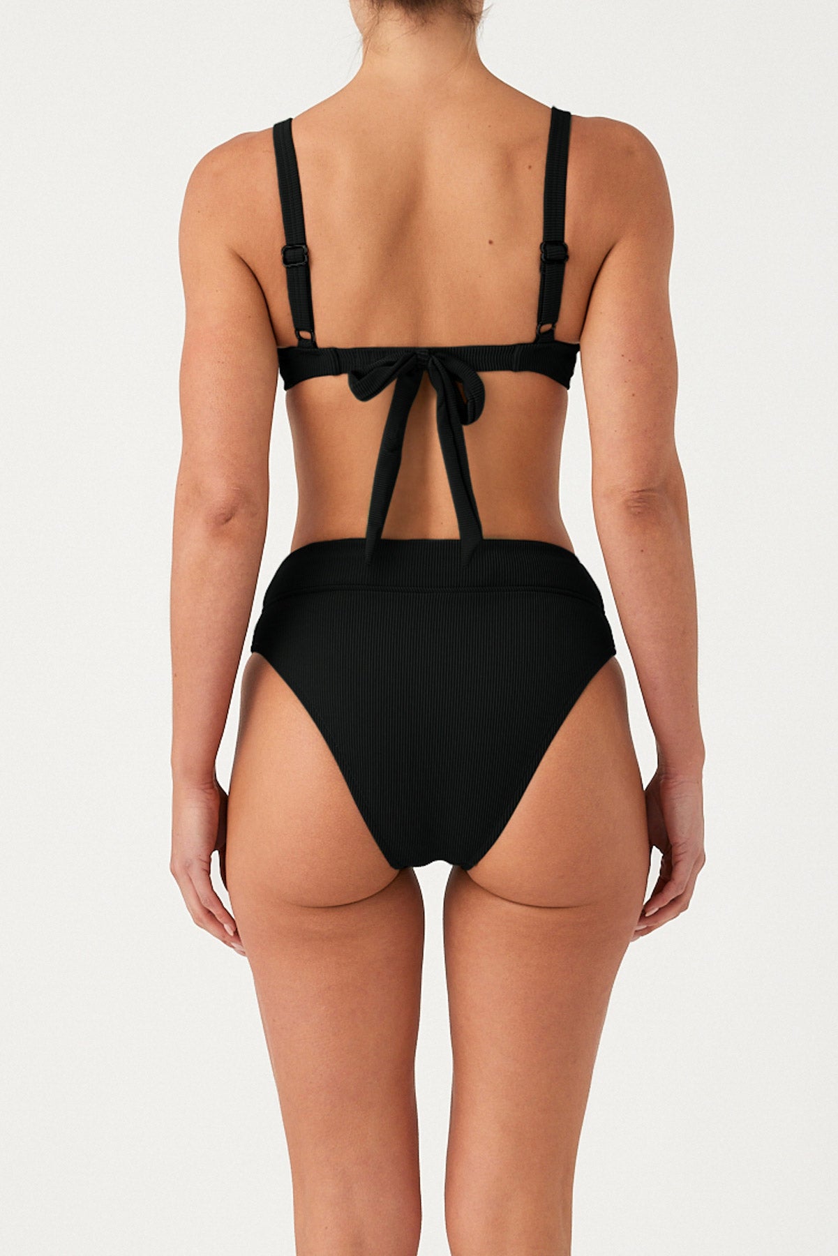Signature Stripe High Waisted Brief - Black