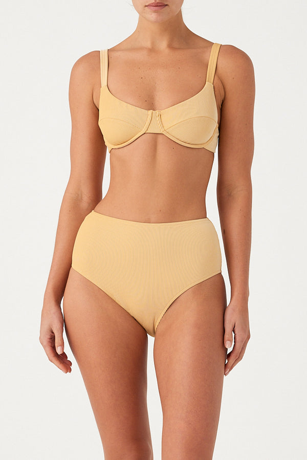 Signature Stripe High Full Brief - Marigold