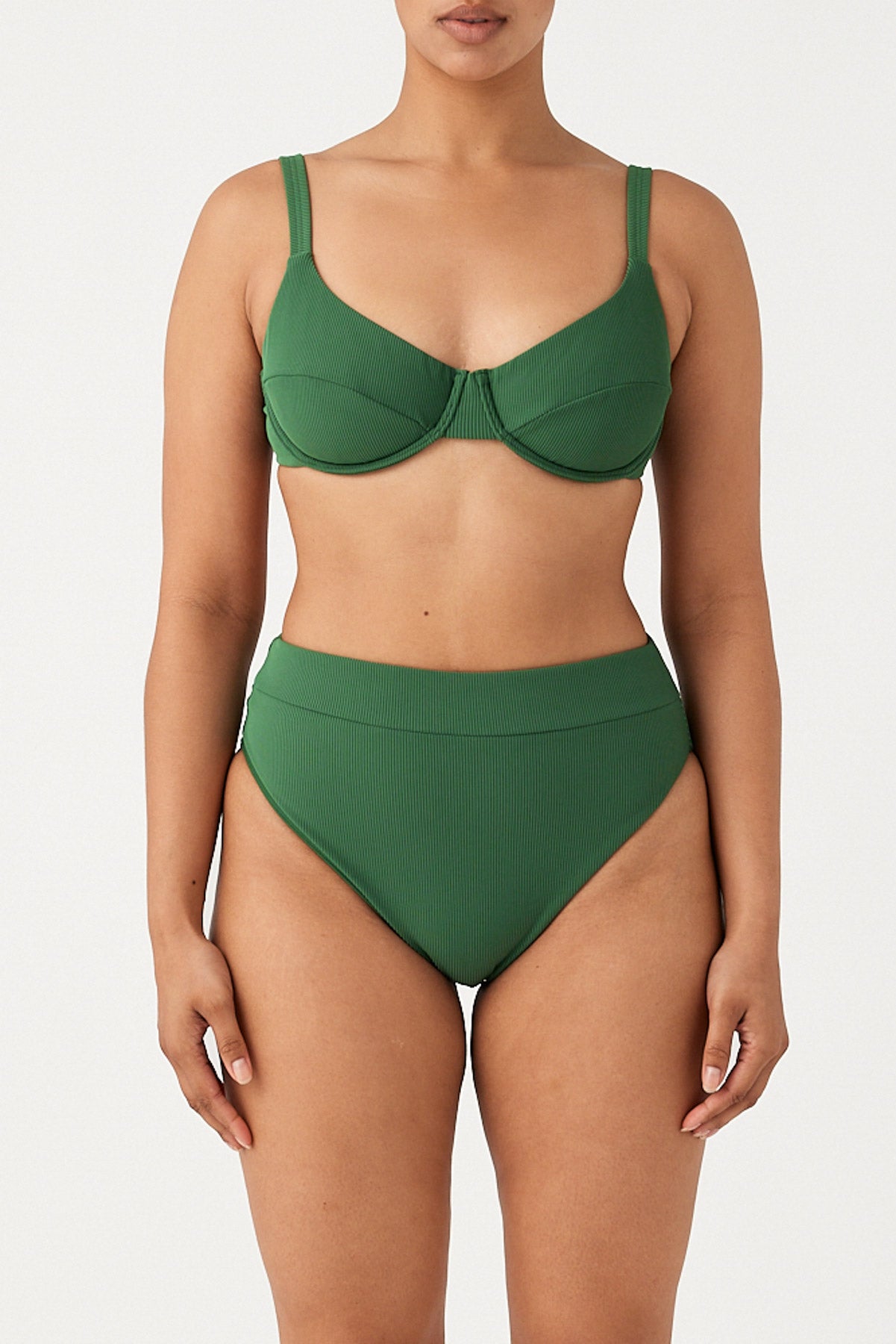 Signature Stripe Adjustable Bra Cup - Tallow Green