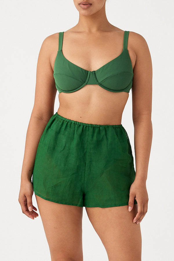 Signature Ramie Short - Tallow Green