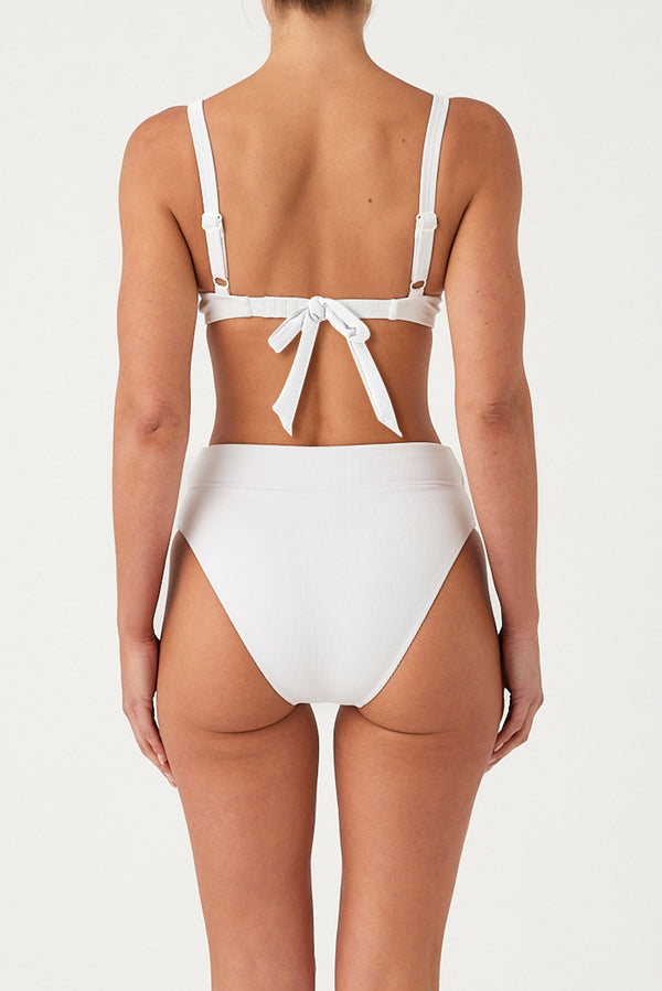 Signature Stripe High Waisted Brief - White