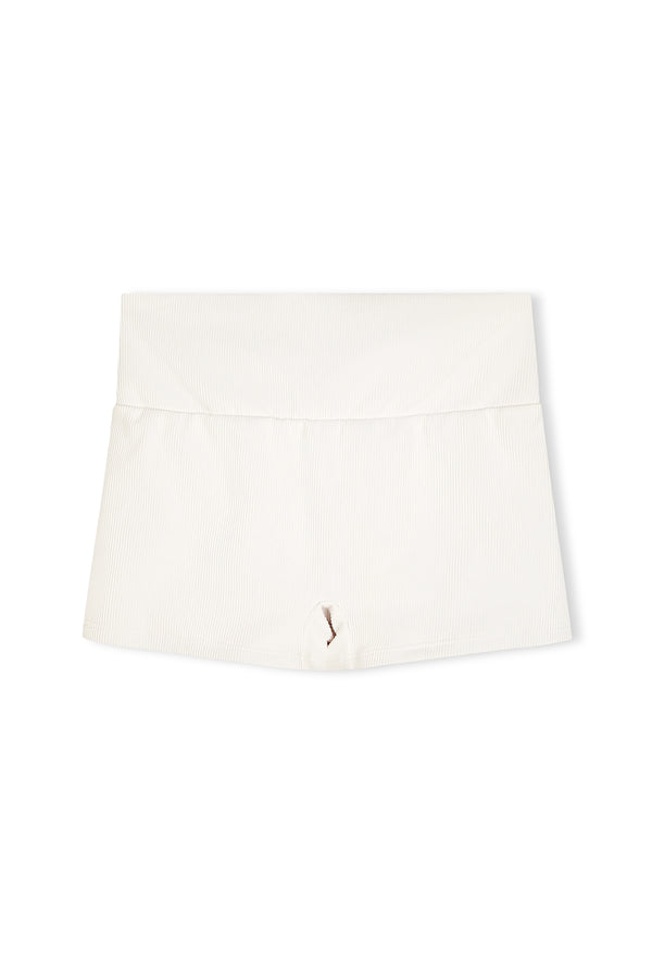 Signature Stripe Boy Short - White