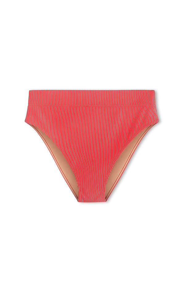 Signature Stripe High Waisted Brief - Chilli Red