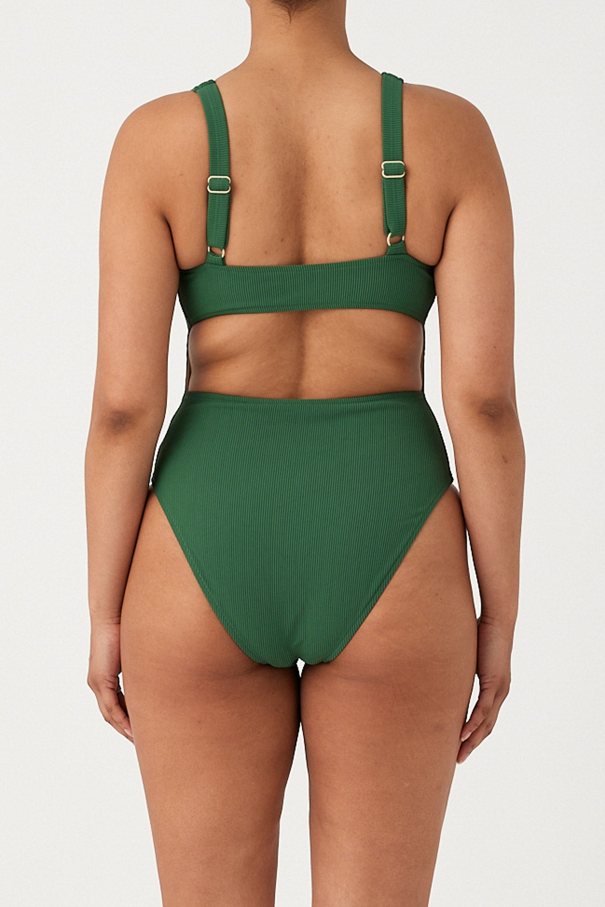 Signature Stripe Bikini One Piece - Tallow Green