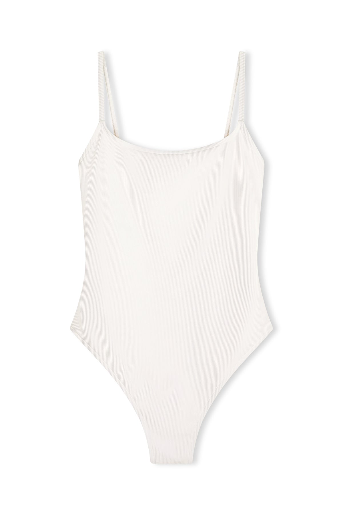 Signature Stripe Simple One Piece - White