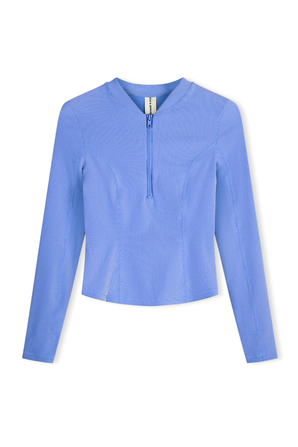 Signature Stripe Long Sleeve Rash Guard - Sky