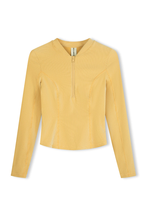 Signature Stripe Long Sleeve Rash Guard - Marigold