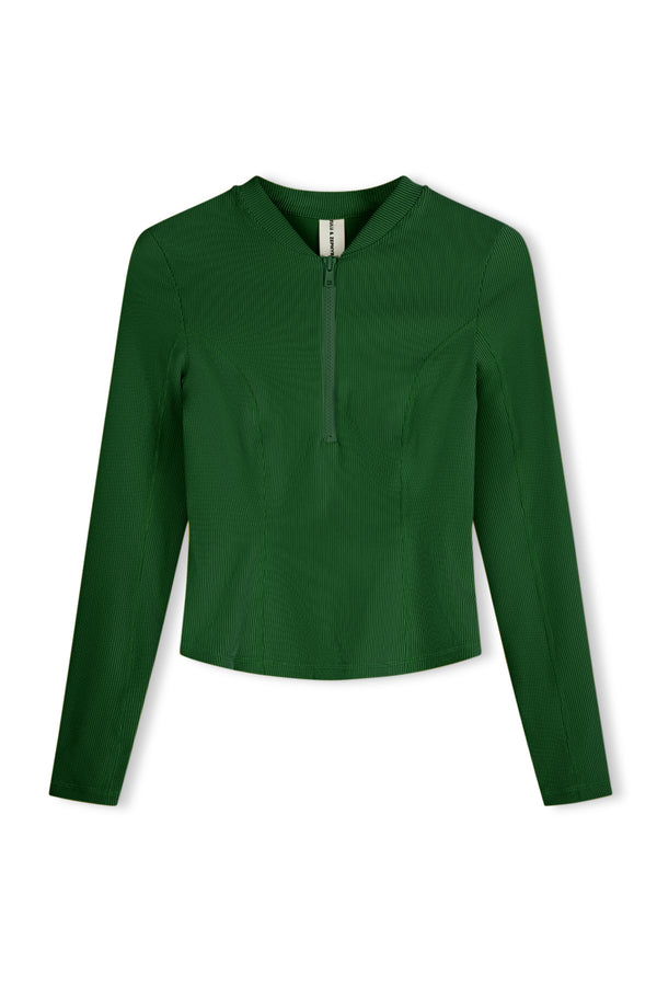 Signature Stripe Long Sleeve Rash Guard - Tallow Green