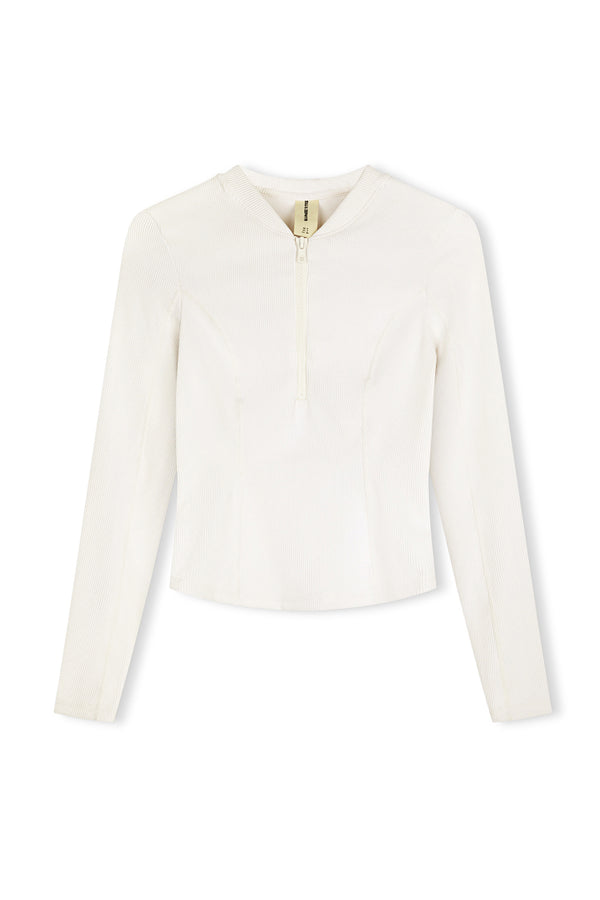 Signature Stripe Long Sleeve Rash Guard - White