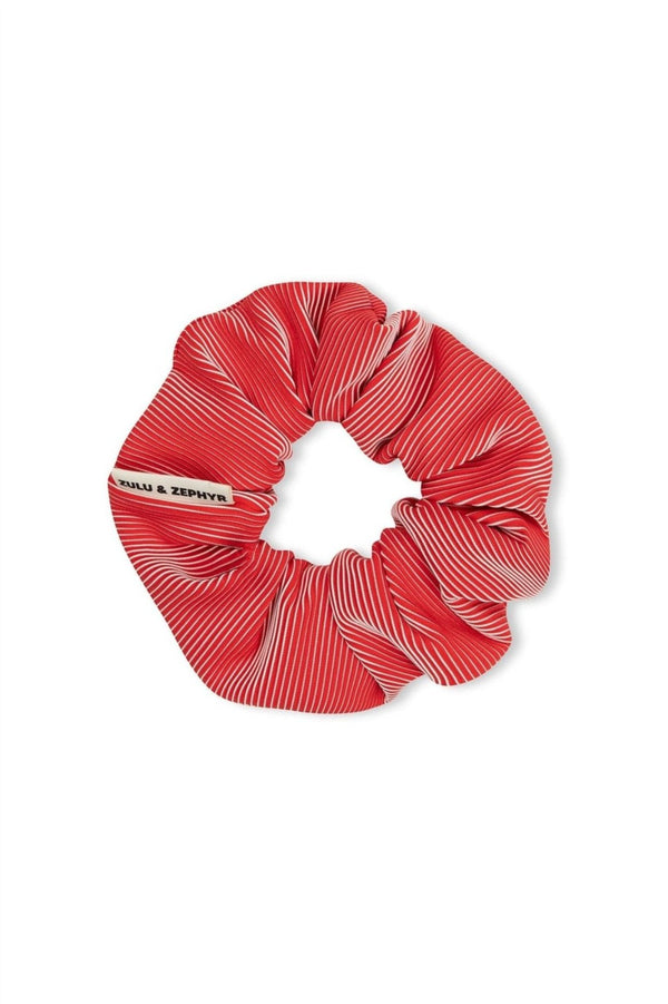 Signature Stripe Scrunchie - Chilli Red