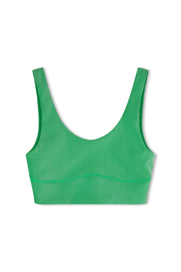 Stripe Rib Crop Top - Parrot Green