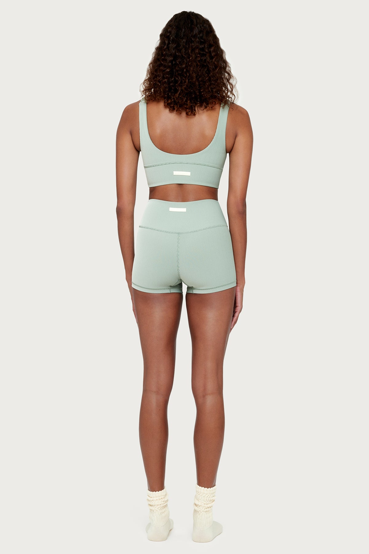 Stripe Rib Crop Top - Sage