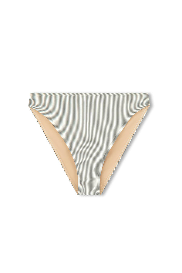 Signature Stripe High Cut Brief - Coconut