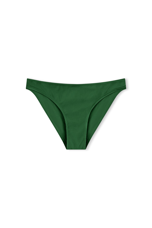 Signature Stripe High Cut Brief - Tallow Green