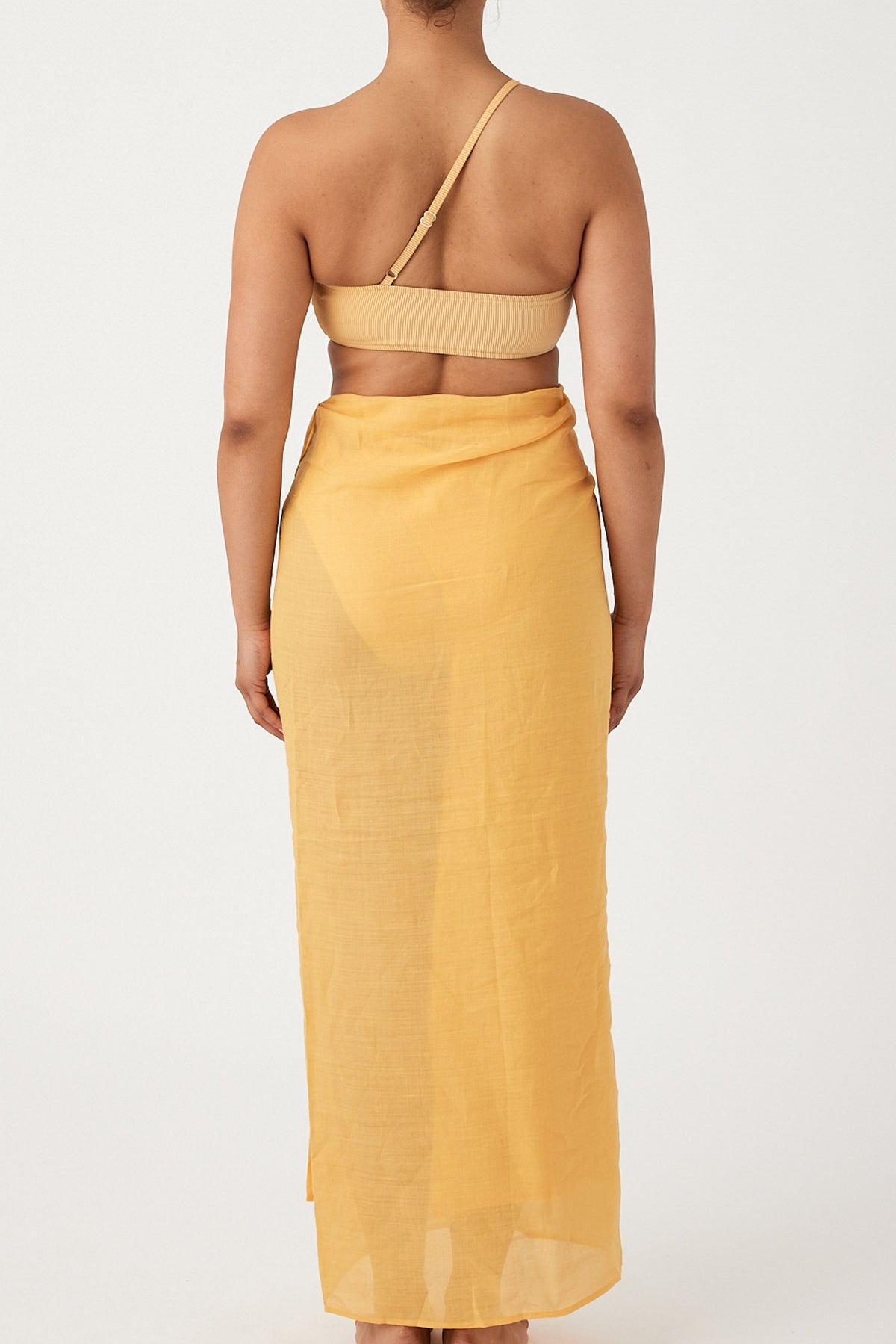 Signature Stripe One Shoulder Bralette - Marigold
