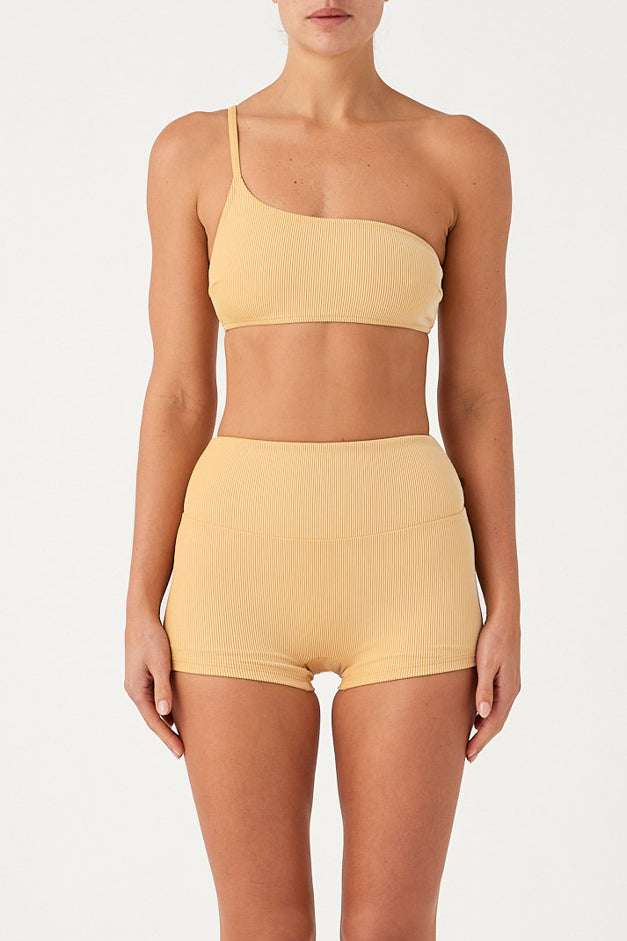 Signature Stripe One Shoulder Bralette - Marigold
