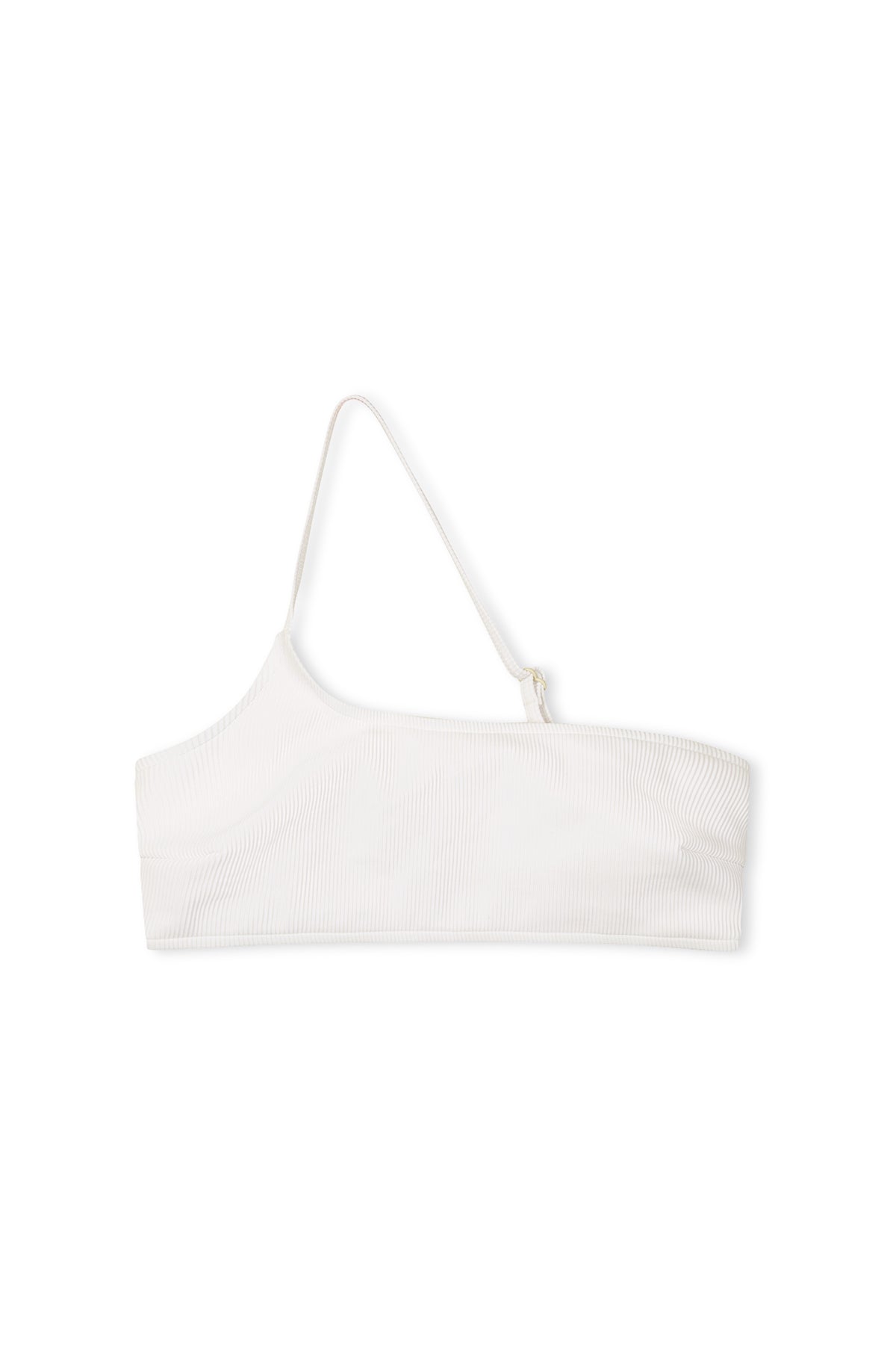 Signature Stripe One Shoulder Bralette - White