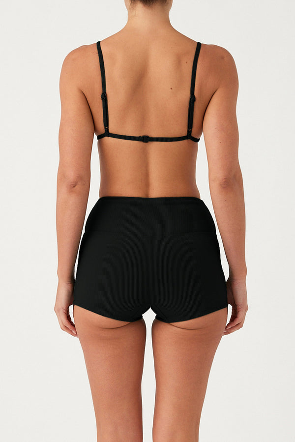 Signature Stripe Simple Triangle Top - Black