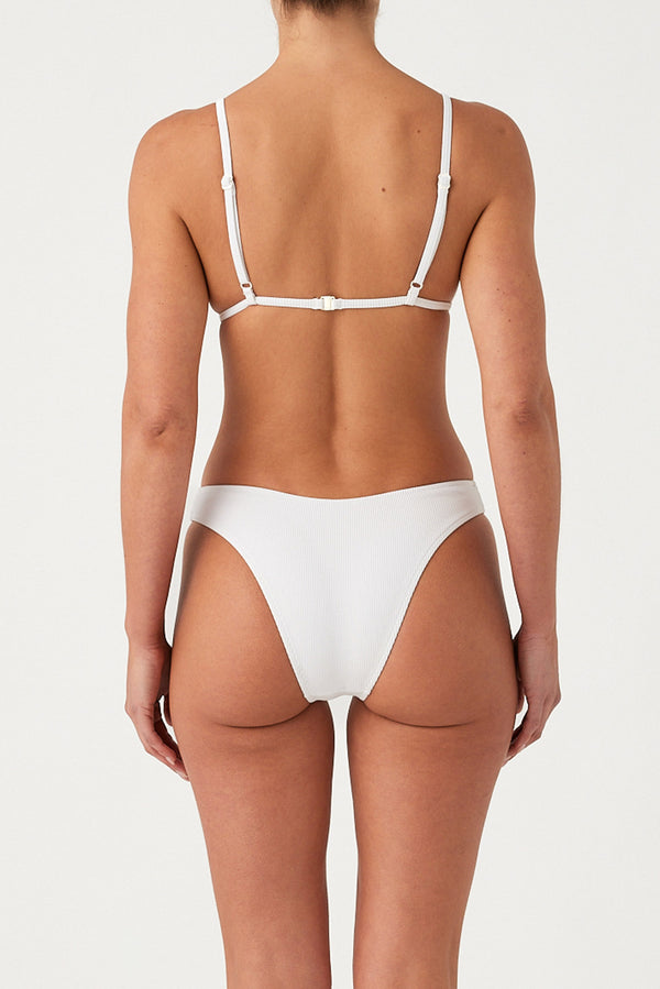 Signature Stripe Triangle Top - White