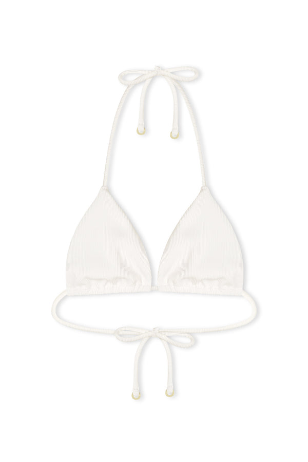 Signature Stripe Tie Triangle Top - White