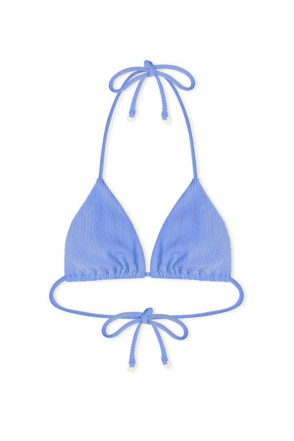 Signature Stripe Tie Triangle Top - Sky