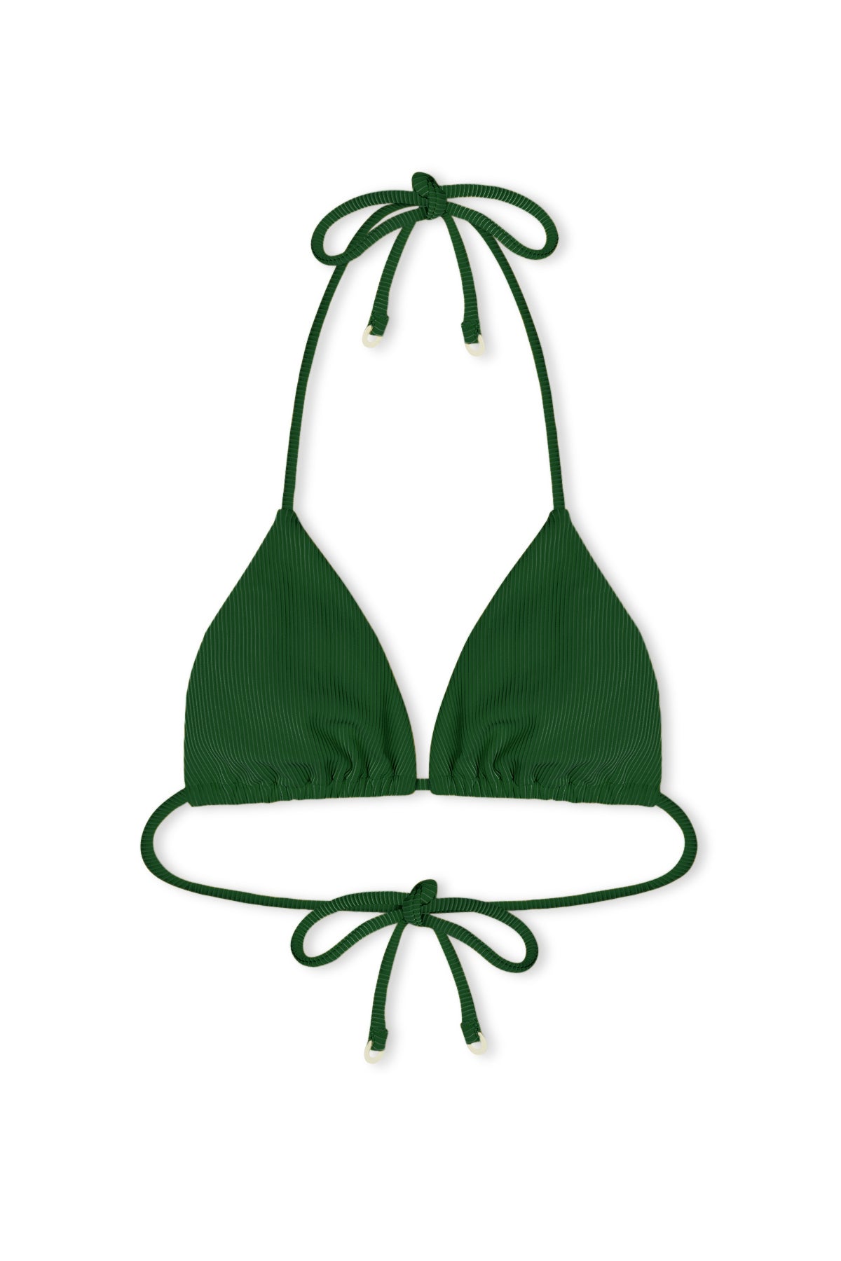 Signature Stripe Tie Triangle Top - Tallow Green