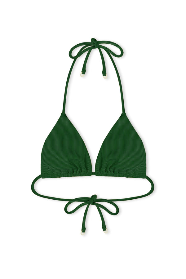 Signature Stripe Tie Triangle Top - Tallow Green