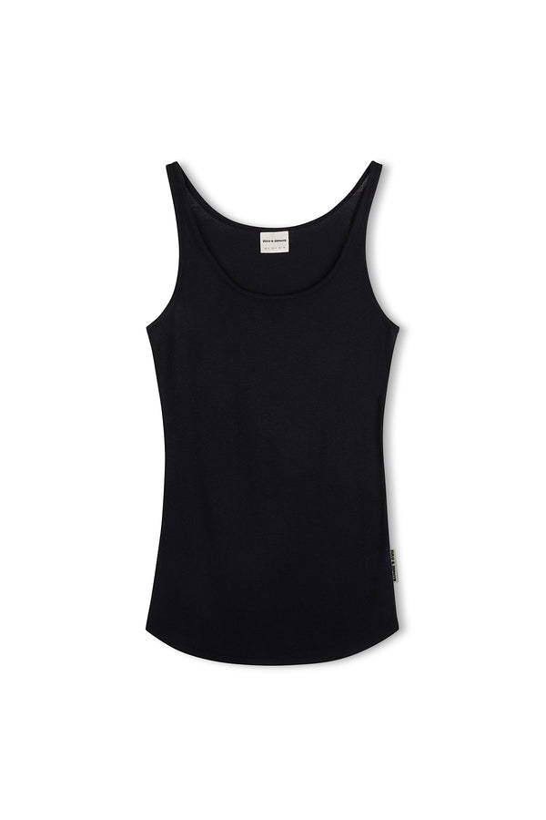 Rib Hemp Jersey Tank - Black