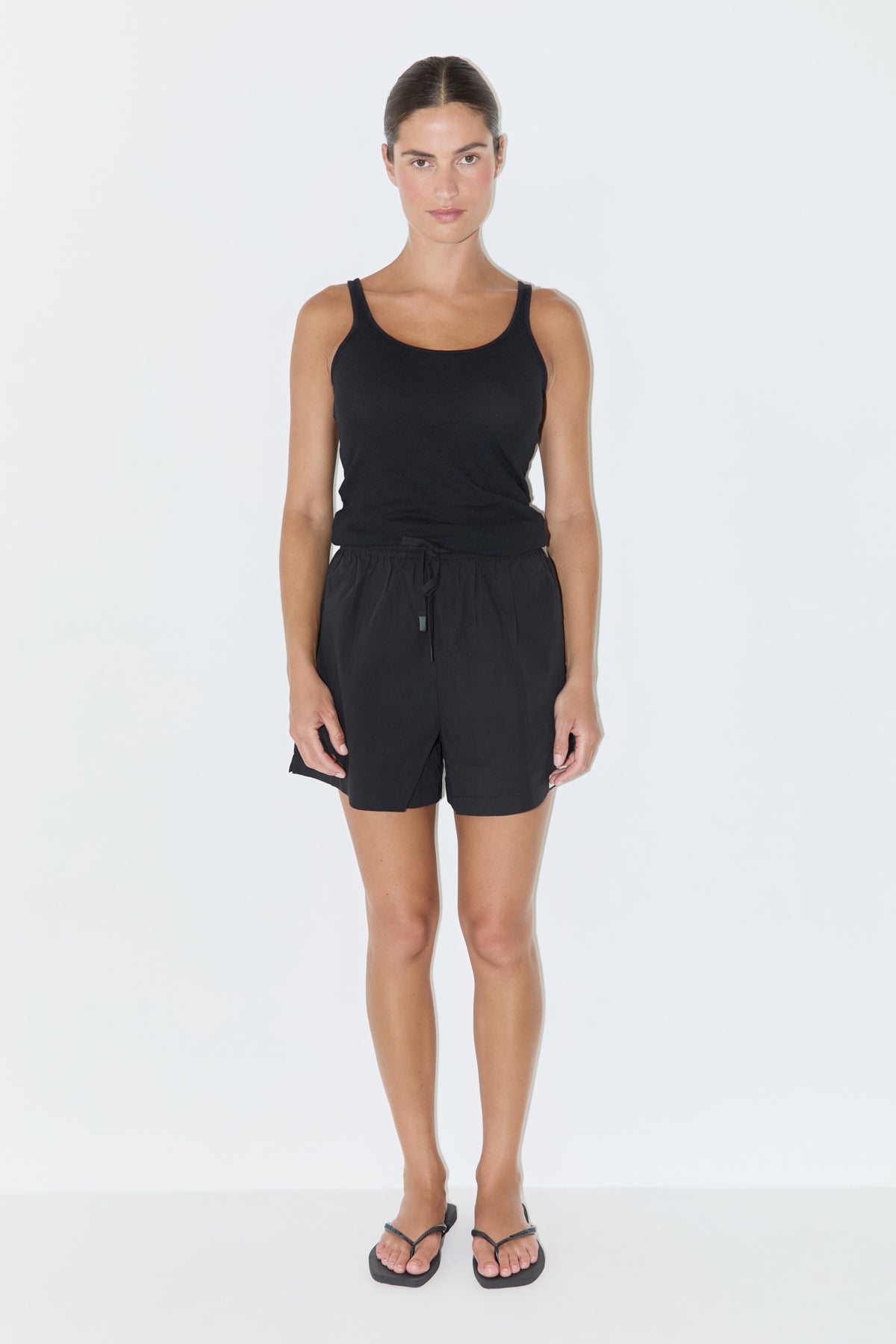 Rib Hemp Jersey Tank - Black