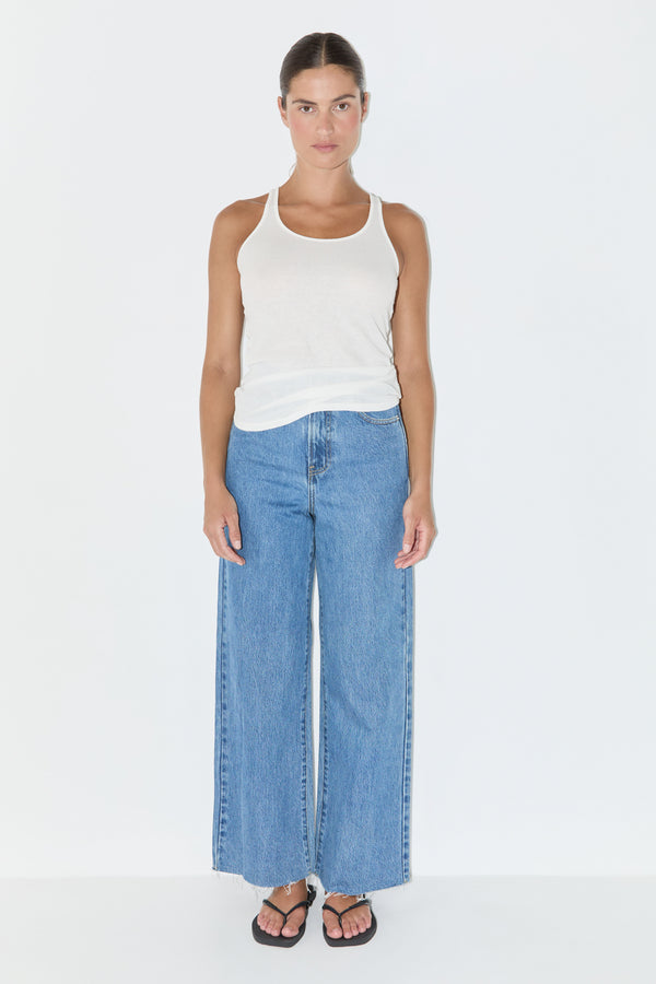 Rib Hemp Jersey Tank - White