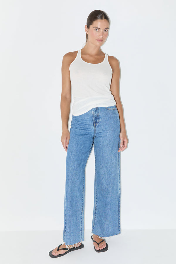 Rib Hemp Jersey Tank - White