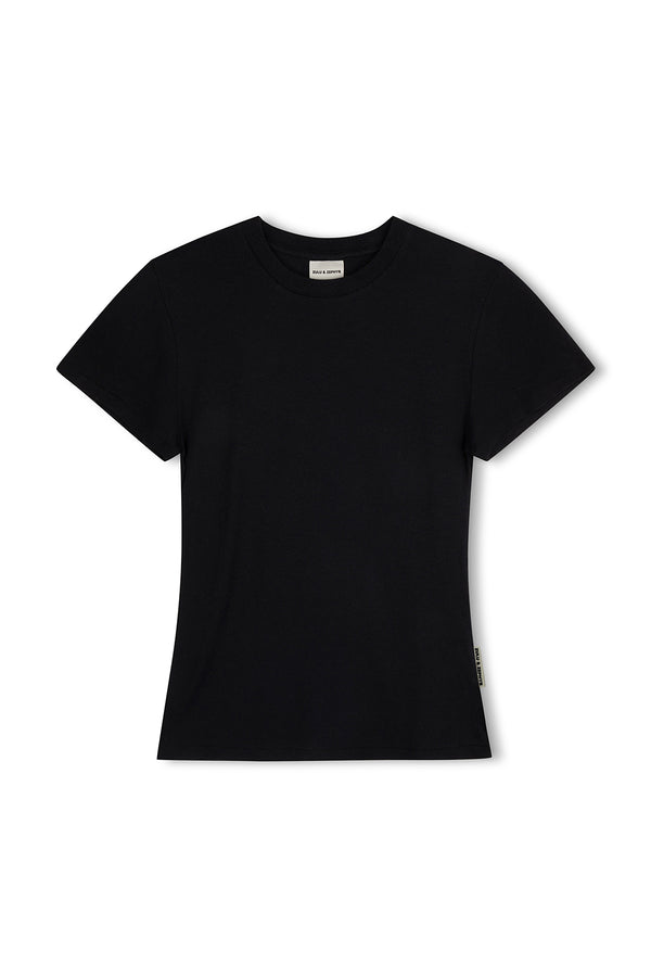 Rib Hemp Jersey T-Shirt - Black