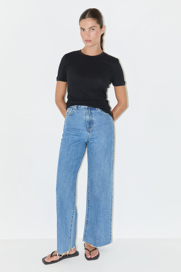 Rib Hemp Jersey T-Shirt - Black