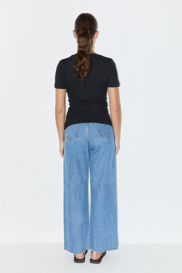 Rib Hemp Jersey T-Shirt - Black