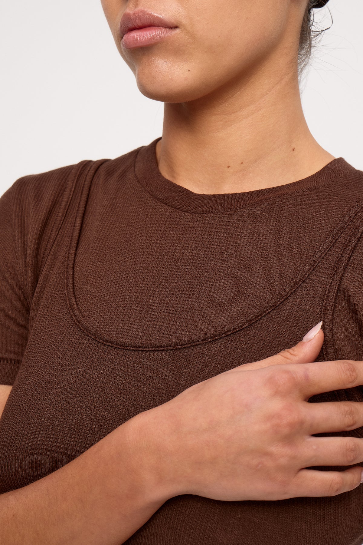 Rib Hemp Jersey Tank - Chocolate
