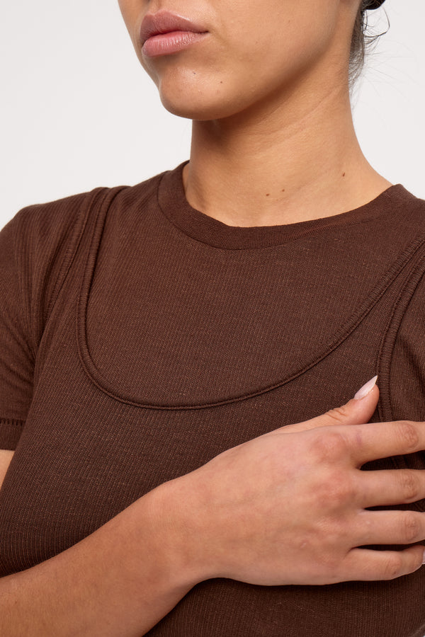 Rib Hemp Jersey Tank - Chocolate