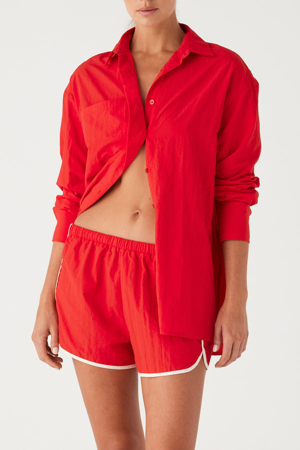 Signature Eco Nylon Retro Short - Chilli Red