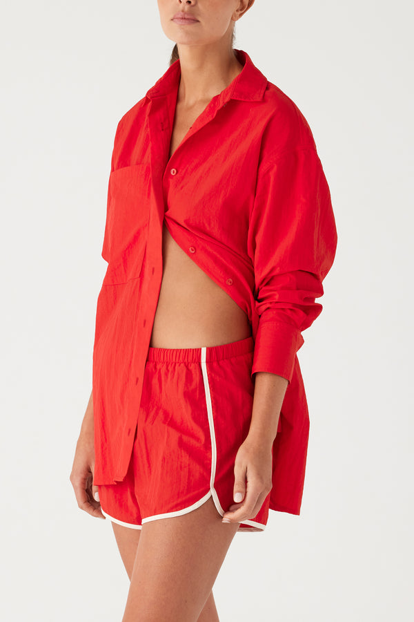 Signature Eco Nylon Retro Short - Chilli Red
