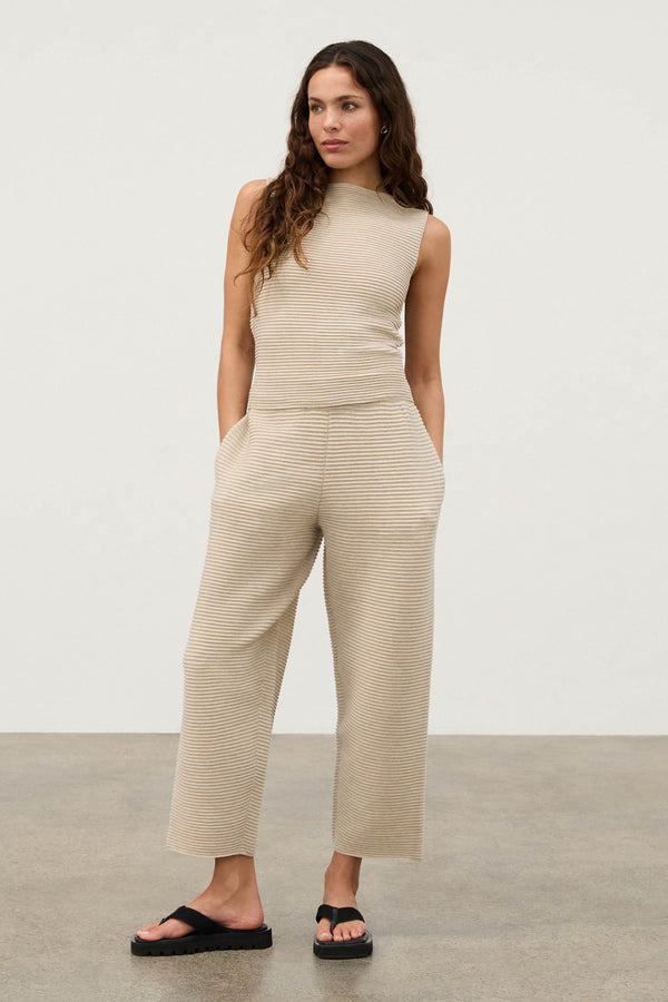 Natural Textured Knit Pant