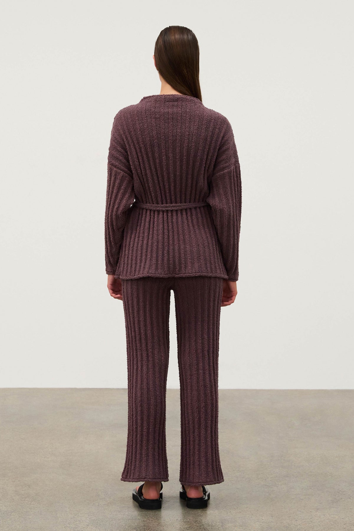 Currant Textured Stripe Knit Pant