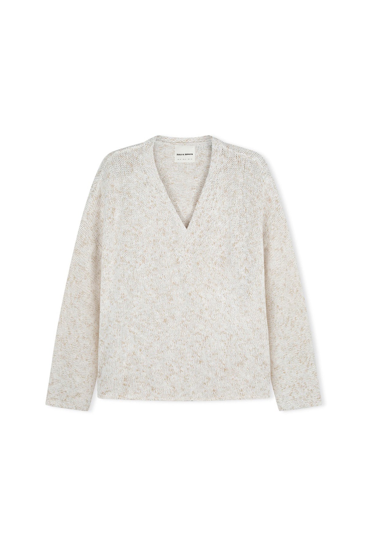 Camel Marle Cotton Blend V Neck Jumper
