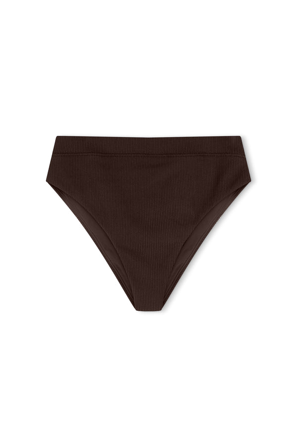 Cocoa Textured High Cut Brief