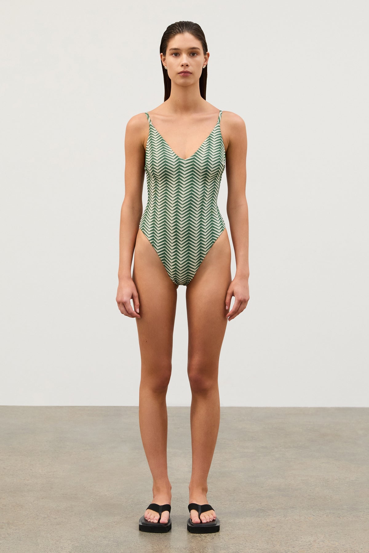 Green Zig Zag One Piece