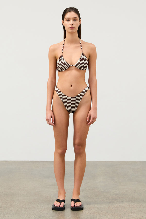 Cocoa Grid Halter Top