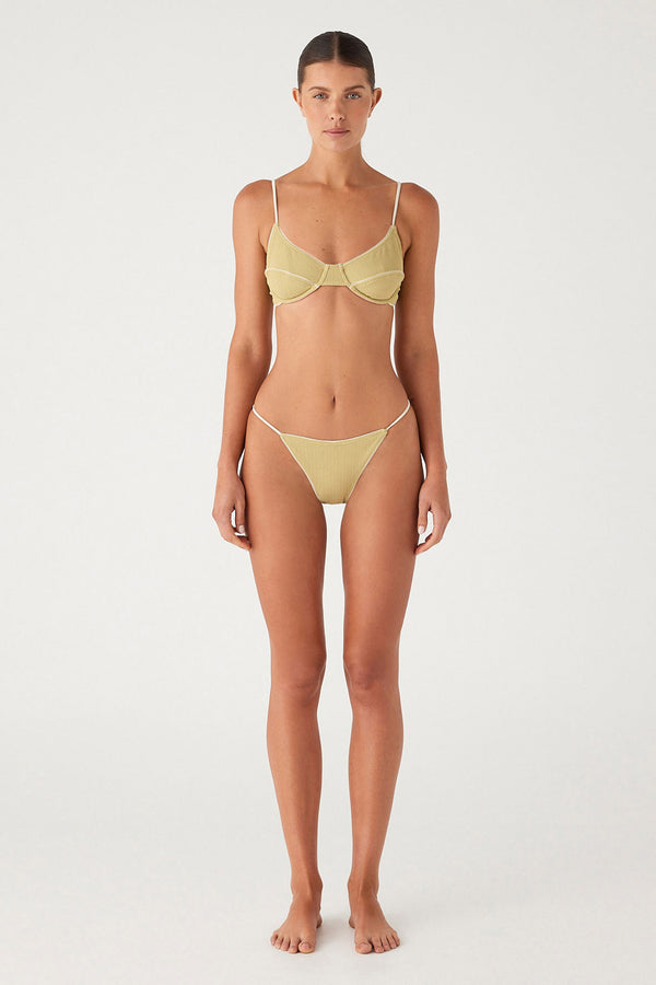 Textured Balconette Bra Cup Top - Aloe